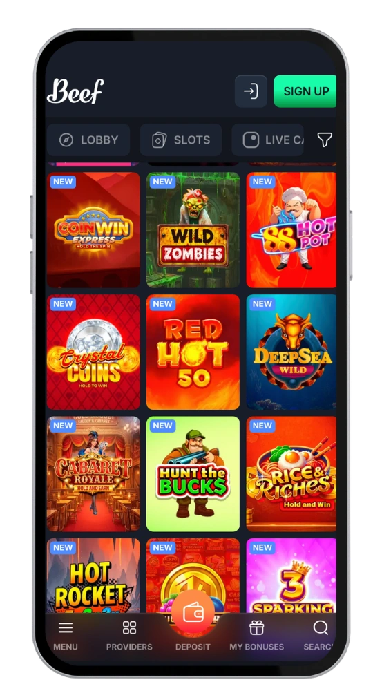 BeefCasino registrering